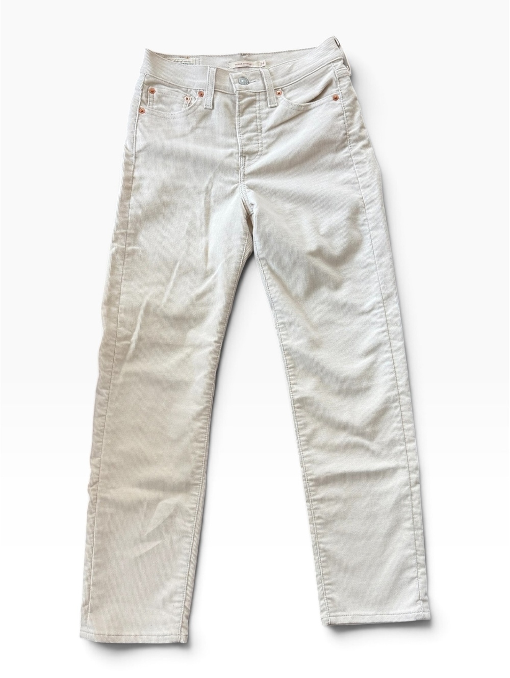 Levi's Premium Wedgie Straight Corduroy Pants Cream Size 24